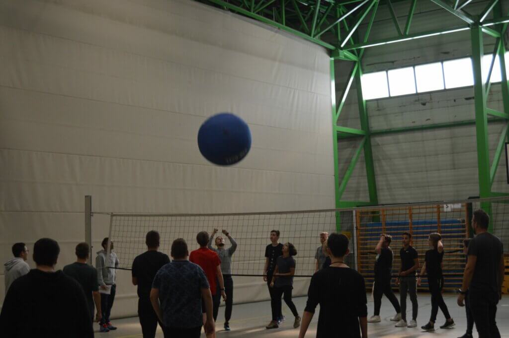volleybal met grote bal